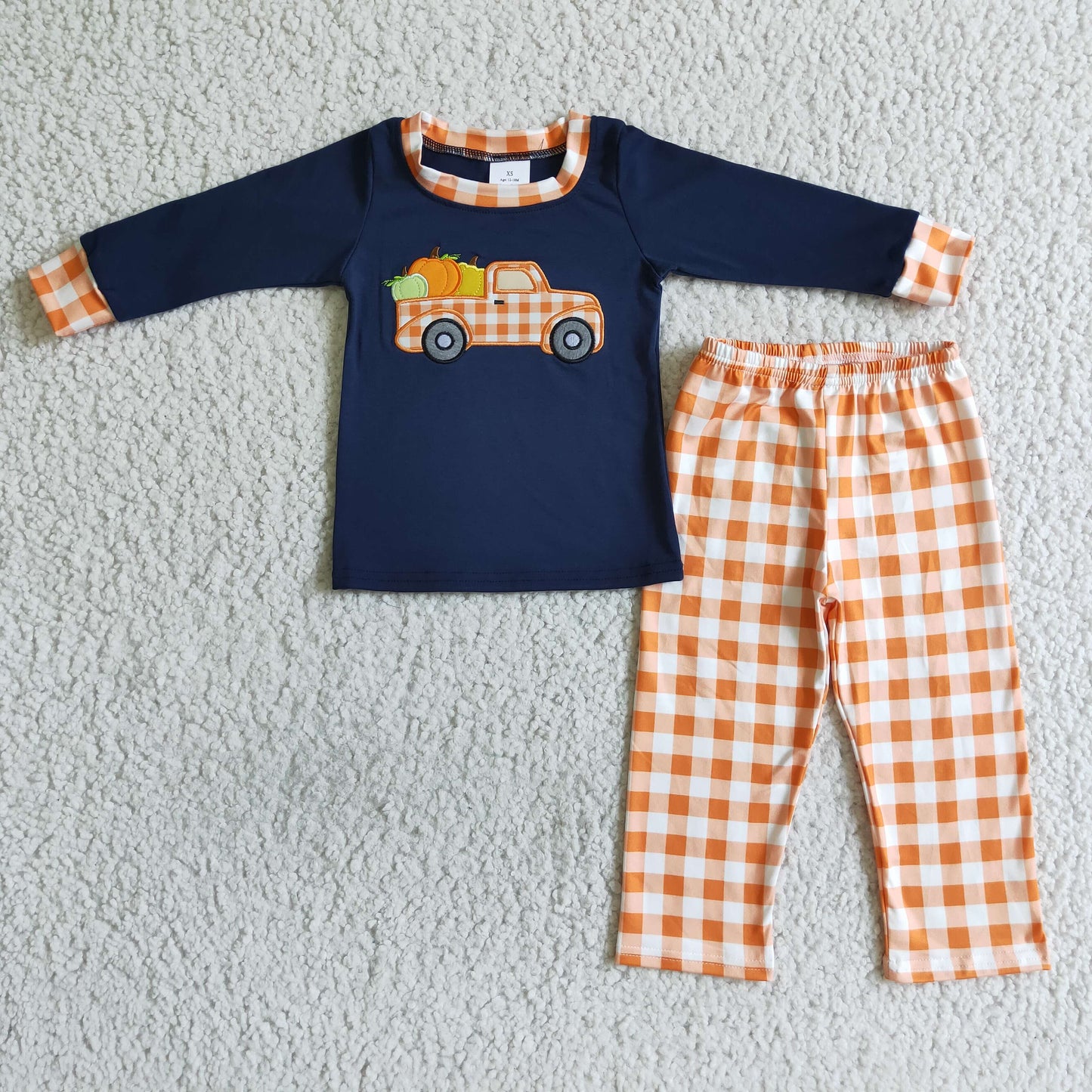 Boys fall pumpkin outfits   BLP0002