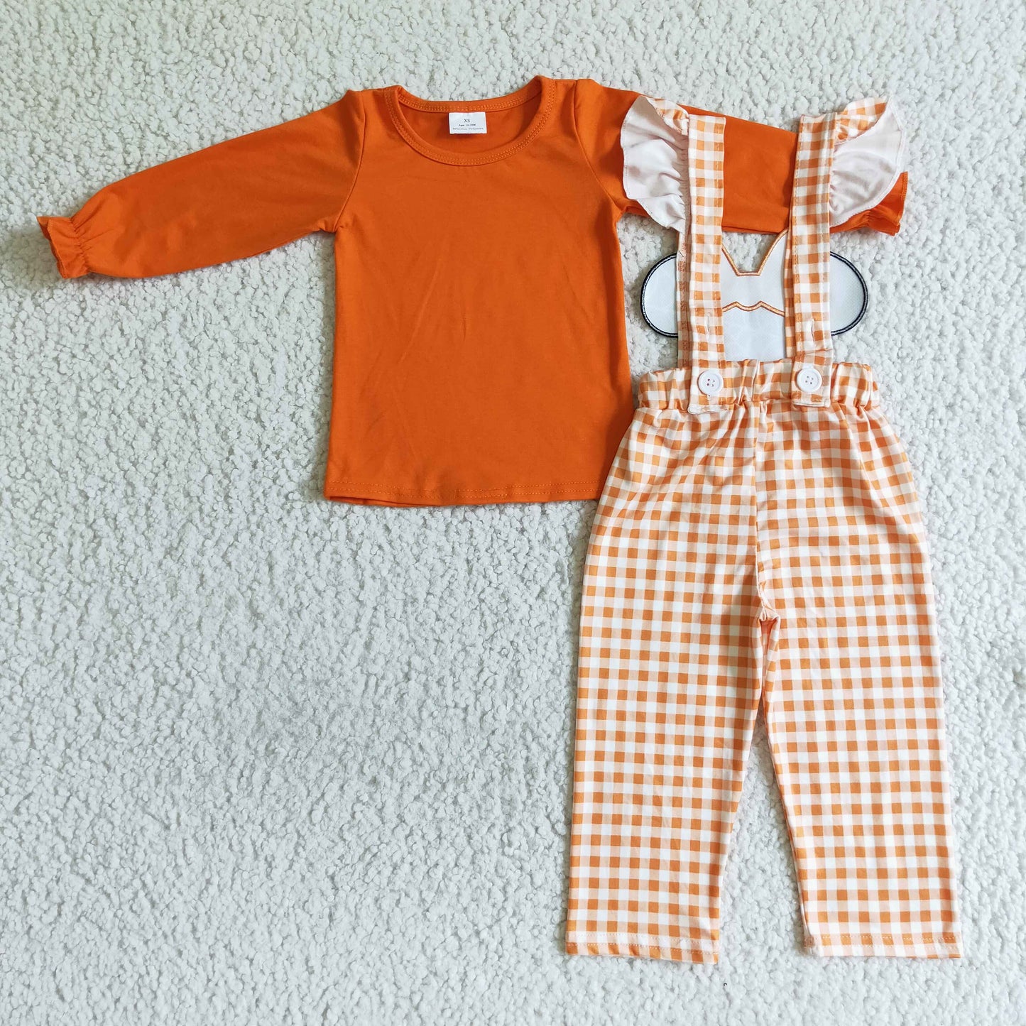 Girls Hallowmas orange suspender pants outfits    GLP0067