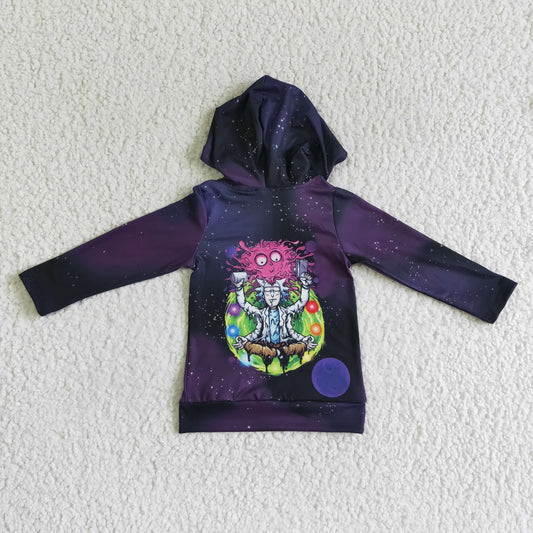BT0052 Ric* Cartoon Print Boys Halloween Hoodie Top