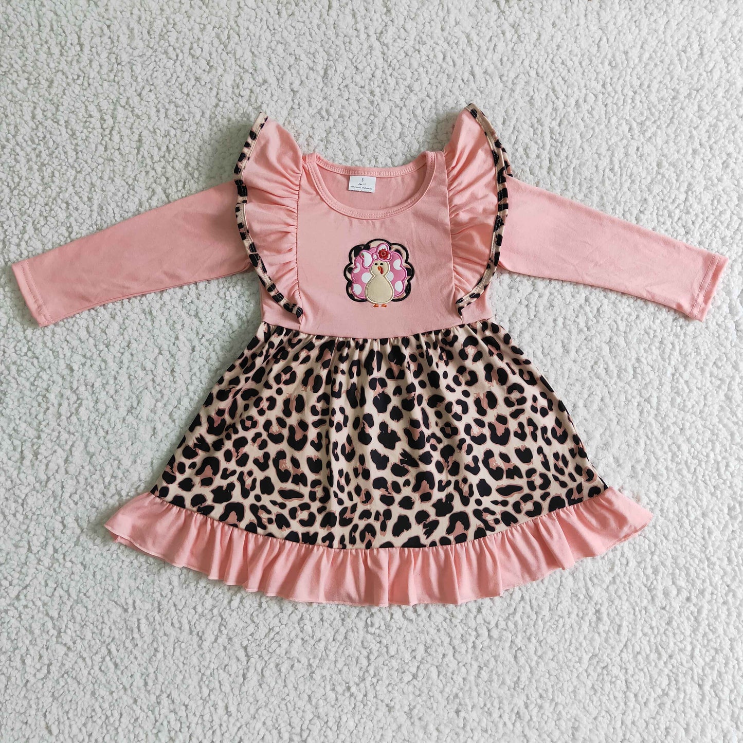 Girls Thanksgiving pink dress   GLD0088