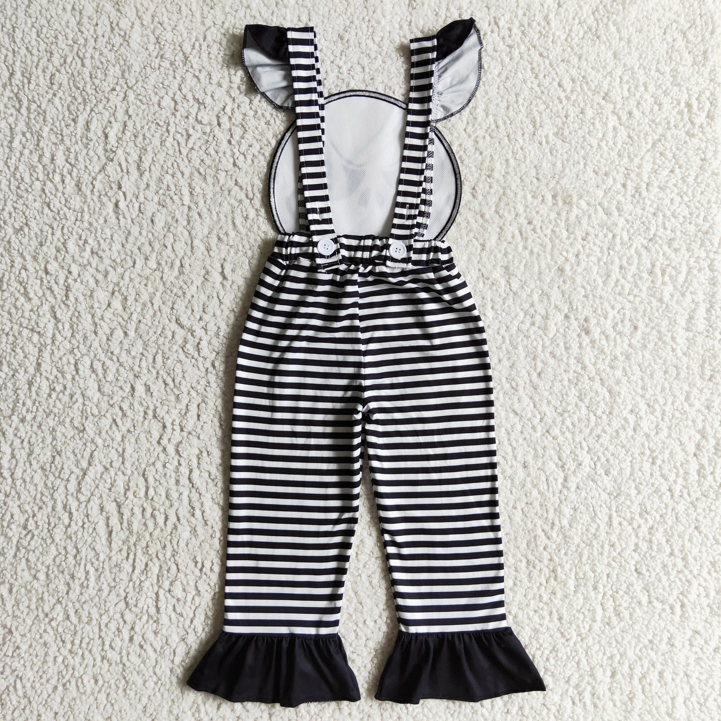 Baby girls long sleeve black top Halloween suspender pants outfit   GLP0311