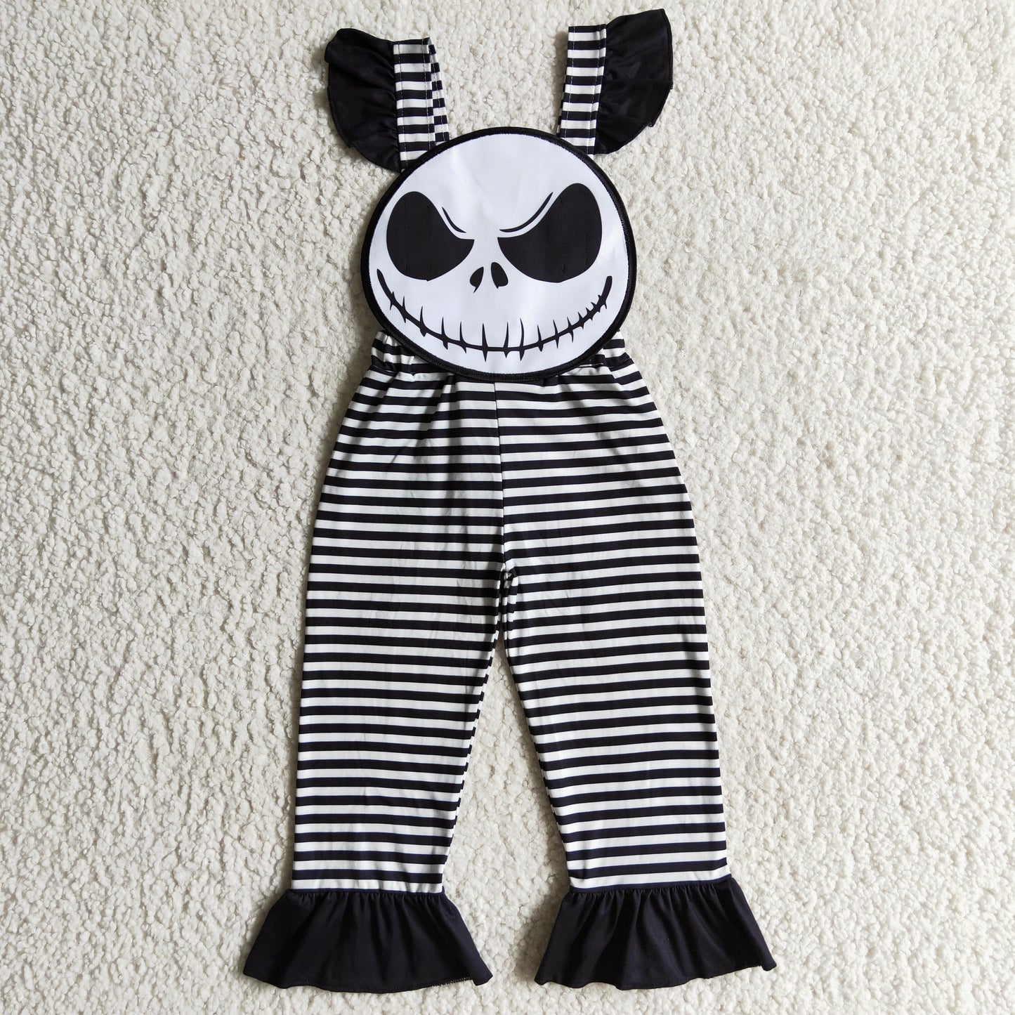 Baby girls long sleeve black top Halloween suspender pants outfit   GLP0311