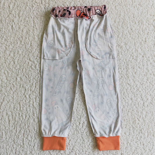 P0024 Ghost Web Stars Kids Halloween Pockets Pants