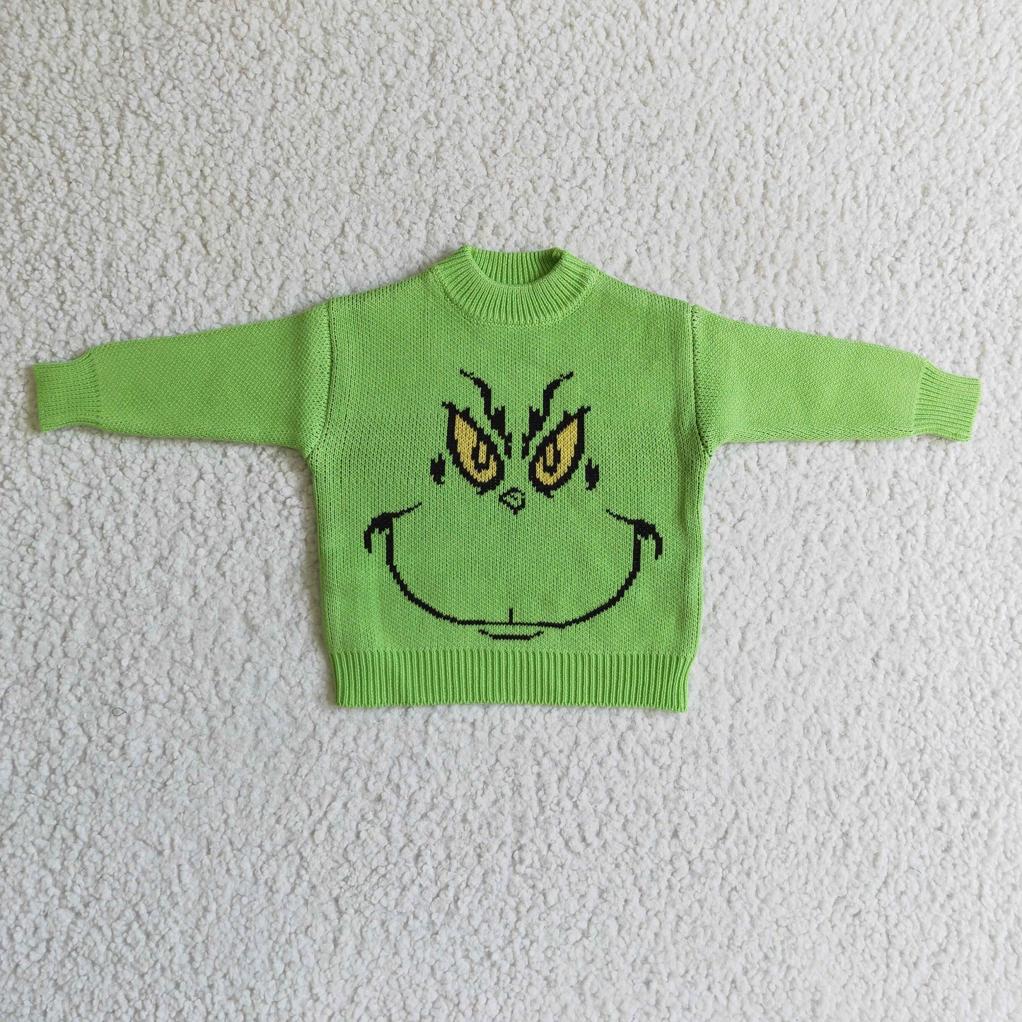 BT0099 Green Frog Smiling Kids Christmas Sweater