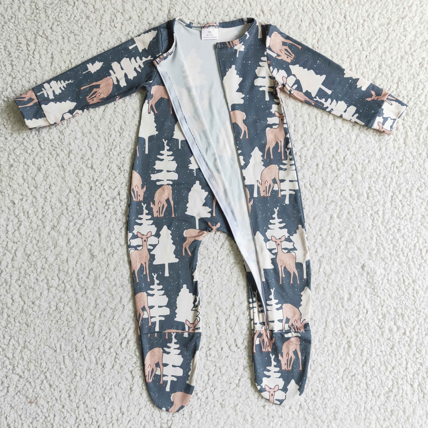 Girls winter FOOTED romper    LR0222