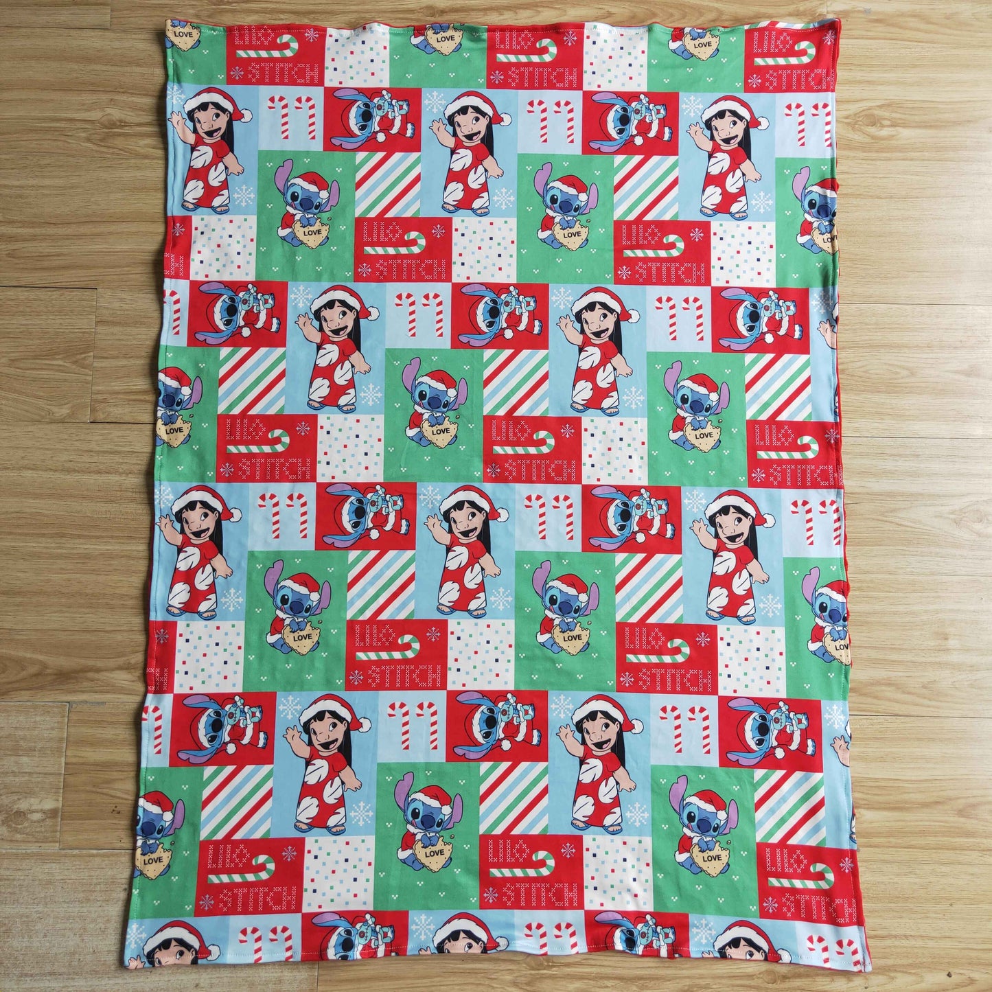 BL0032 Cartoon Stitc* Candy Checkered Print Baby Christmas Blanket