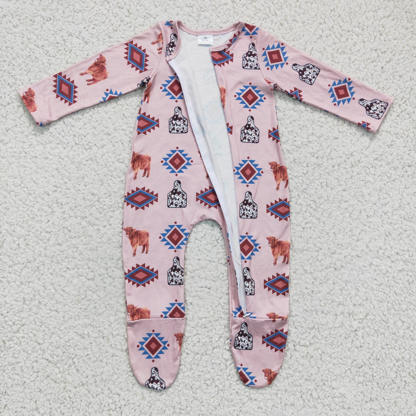 Girls winter FOOTED romper    LR0224