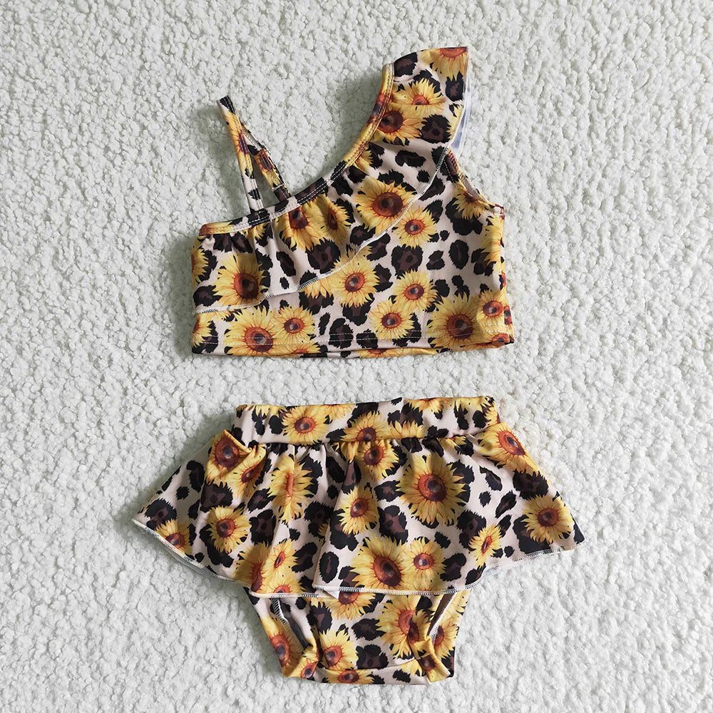 Sibling Baby Girls Western 2pcs Ruffles Beach Wear Swimsuits
