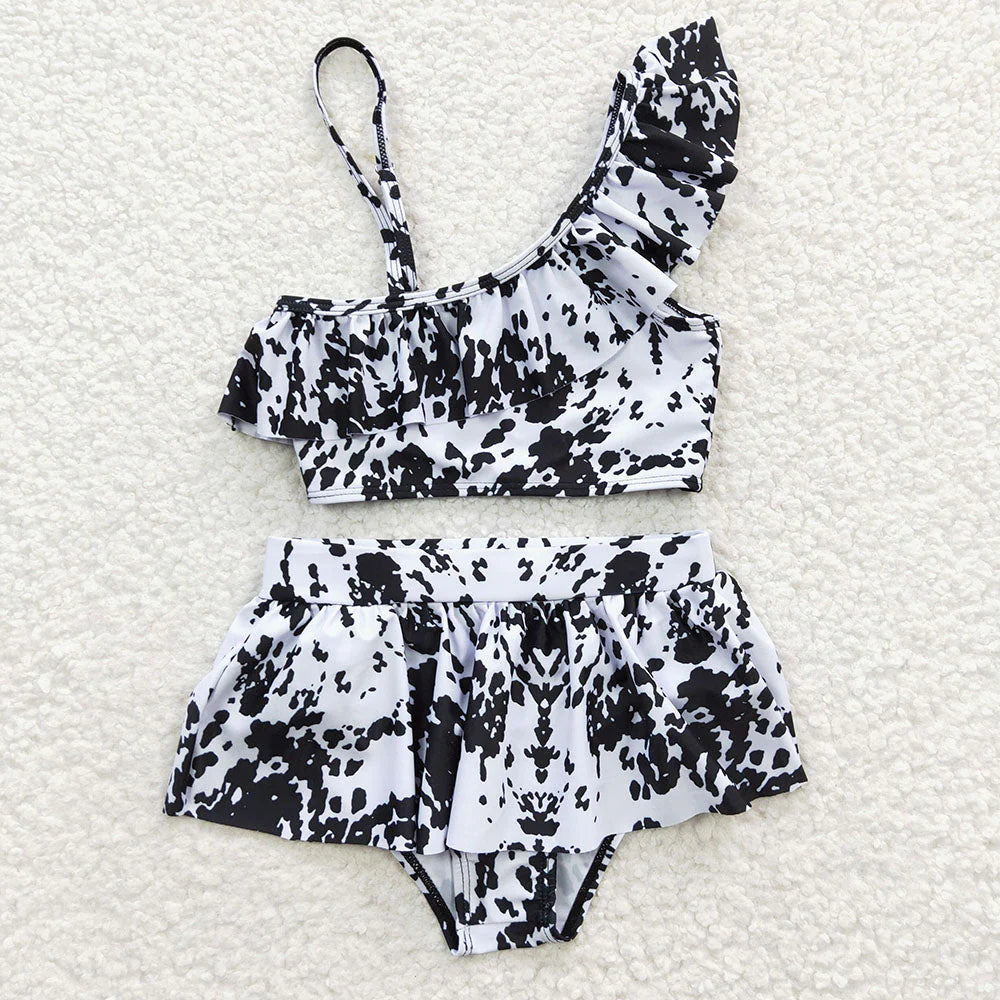 Sibling Baby Girls Western 2pcs Ruffles Beach Wear Swimsuits