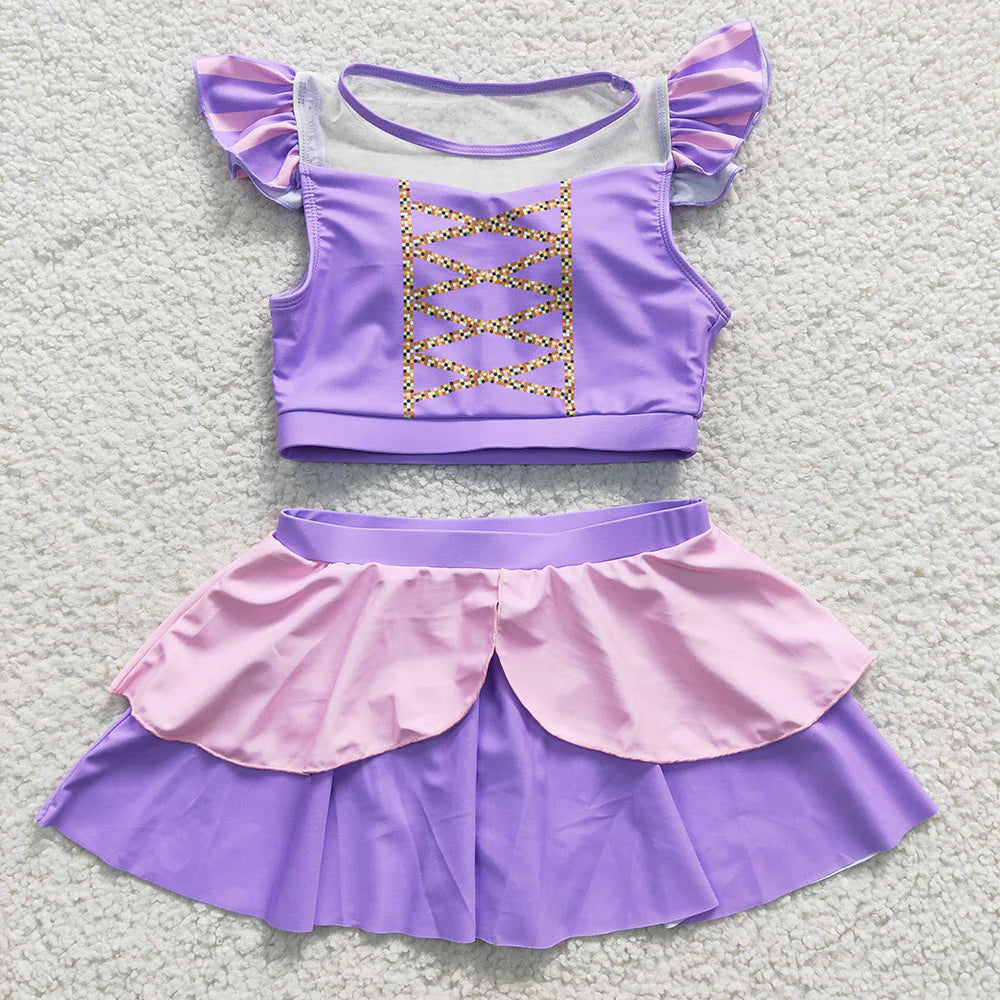7 Colors Baby Girls Princess Two Pieces Beach Wear Swimsuits