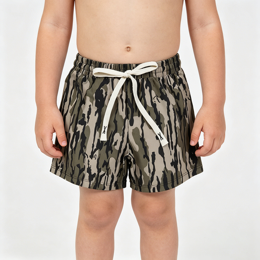 S0194 Toddler Boys Hunting Camo Swim Trunks