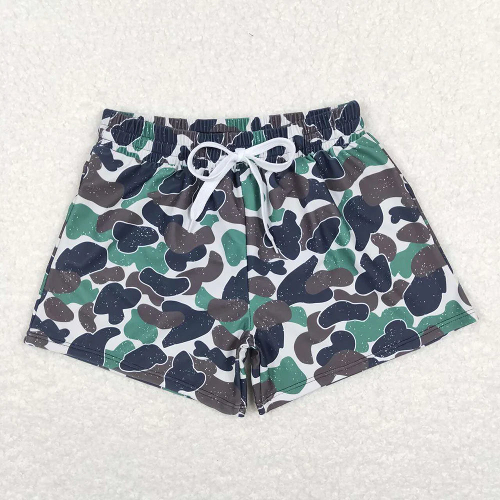 Sibling Baby Boys Western Camo Print Summer Trunks Swimsuits Swimwears