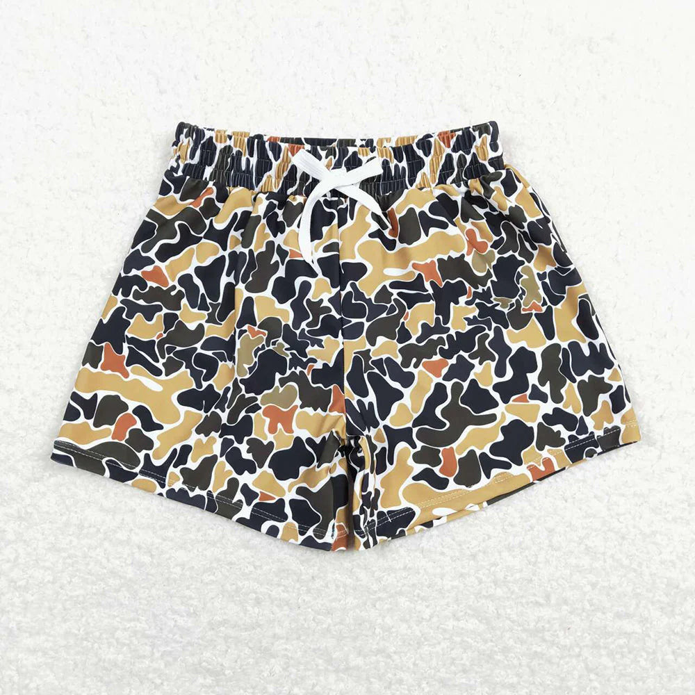Sibling Baby Boys Western Camo Print Summer Trunks Swimsuits Swimwears