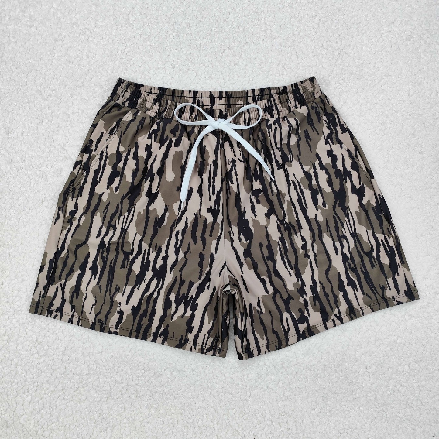 S0324 Camo Print Pockets Man Swim Trunks