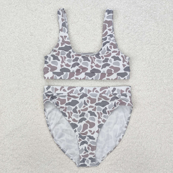 Adult Women Western Camouflage Top Bummies 2pcs Bikini Swimsuits Sets