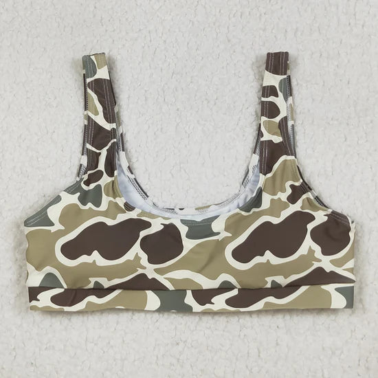 Adult Women Western Camouflage Top Bummies 2pcs Bikini Swimsuits Sets