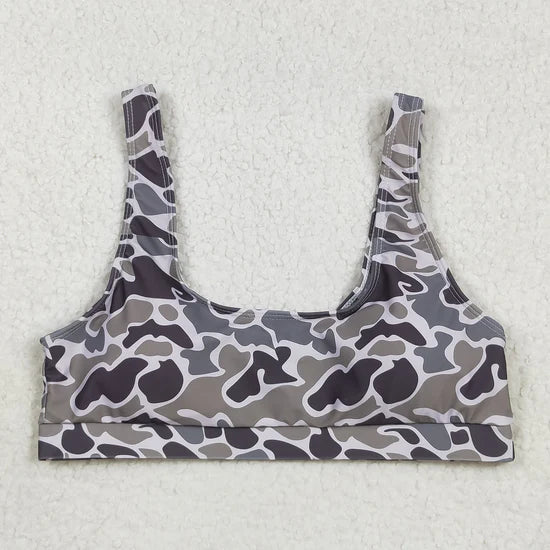 Adult Women Western Camouflage Top Bummies 2pcs Bikini Swimsuits Sets