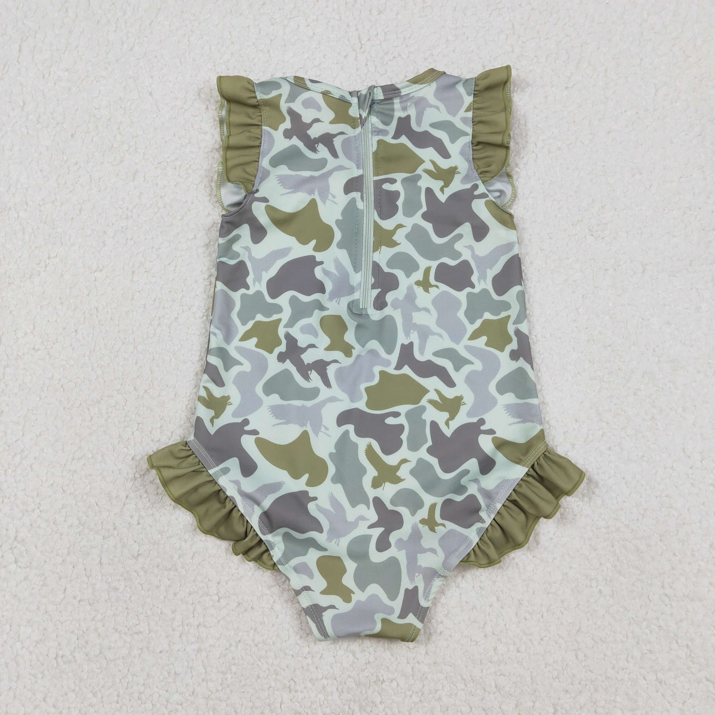 Sibling Baby Girls Southern Hunting Camo Ruffle Swimming Swimsuits