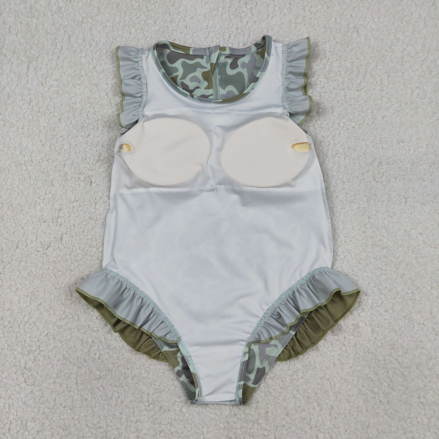 Sibling Baby Girls Southern Hunting Camo Ruffle Swimming Swimsuits