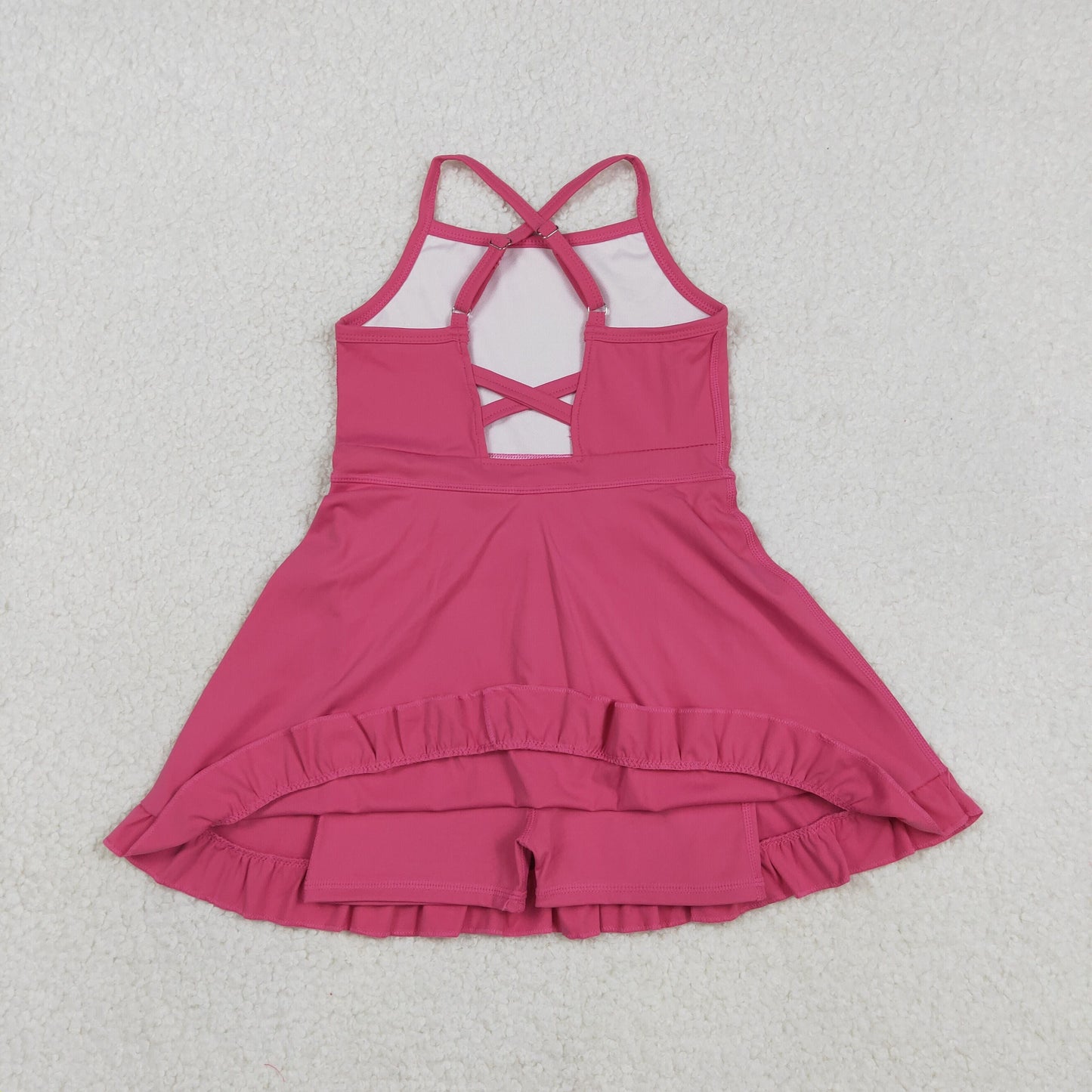 Sibling Baby Girls Strap Yoga Active Short Team Knee Length Dresses