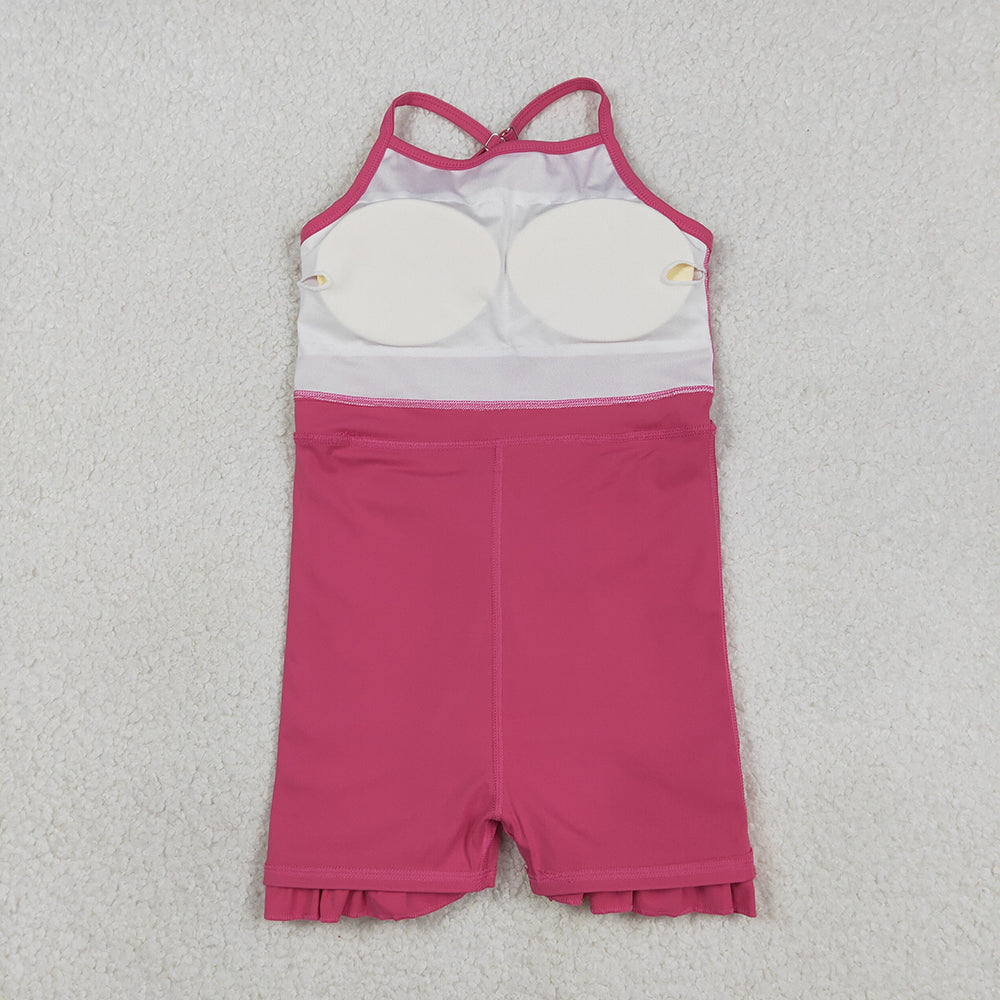 14 Colors Baby Girls Strap Ruffle Yoga Knee Length Dress Sisters Wear