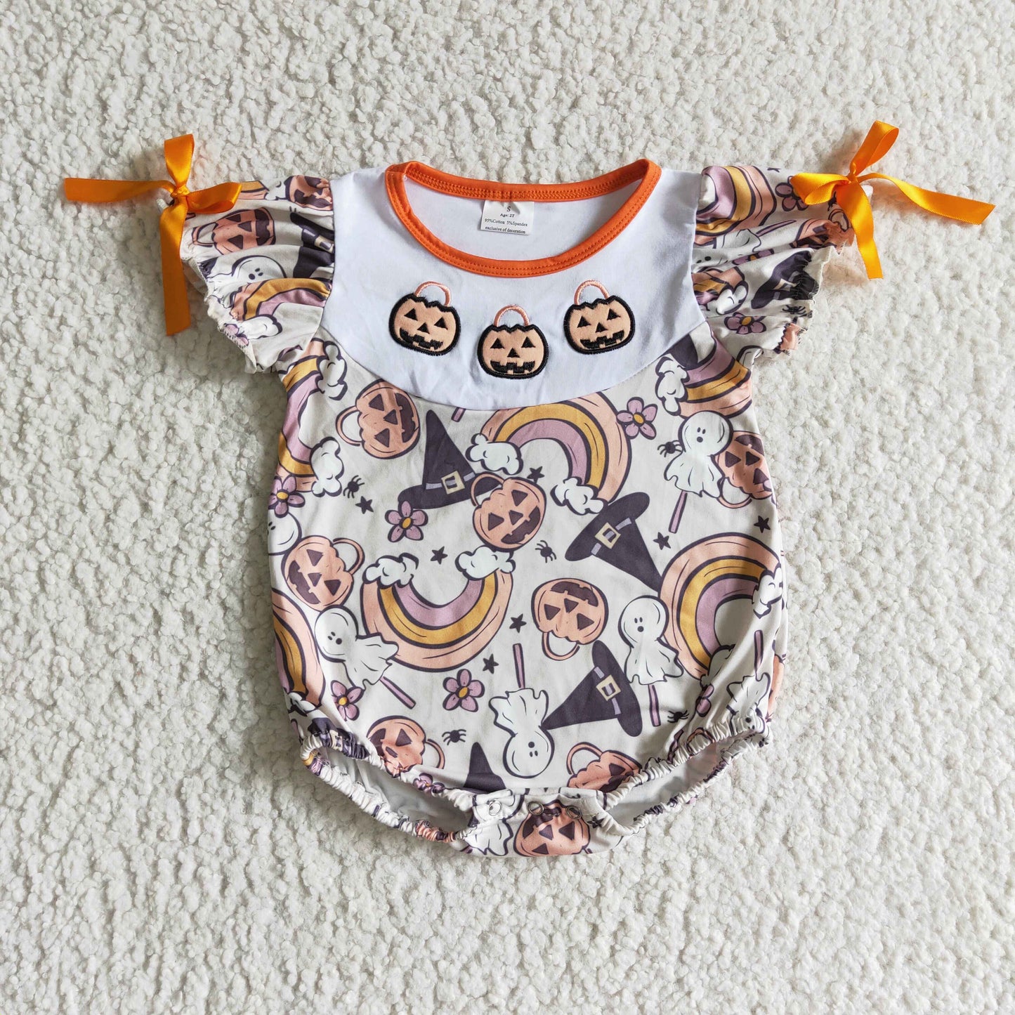Girls Halloween embroidery romper    SR0086