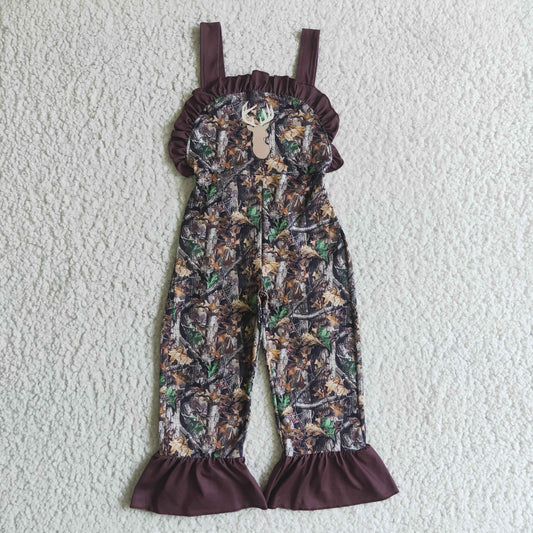 Girls sleeveless camo jumpsuit    SR0098