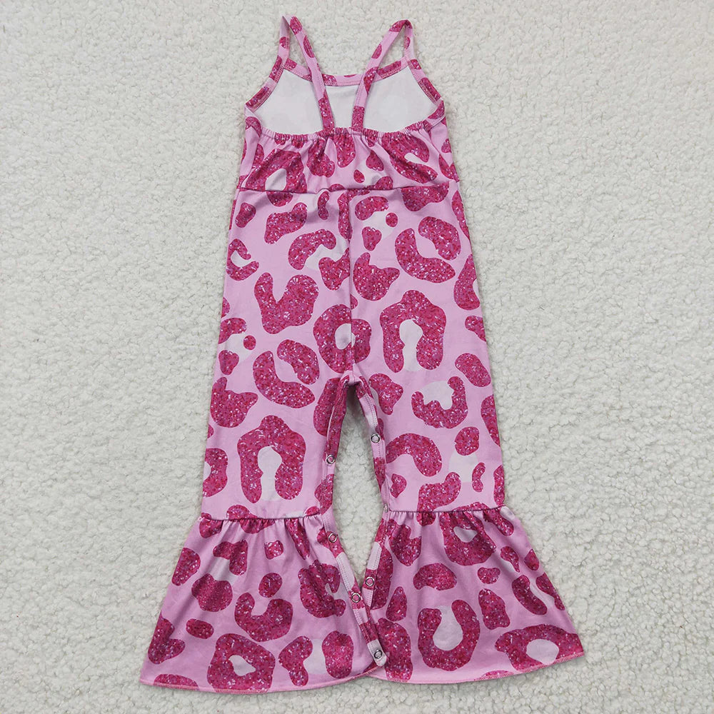 Sibling Baby Girls Strap Western Bell Bottom Jumpsuit