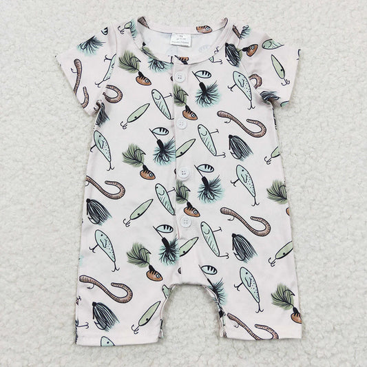 Sibling Baby Boys Western Buttons Summer Rompers
