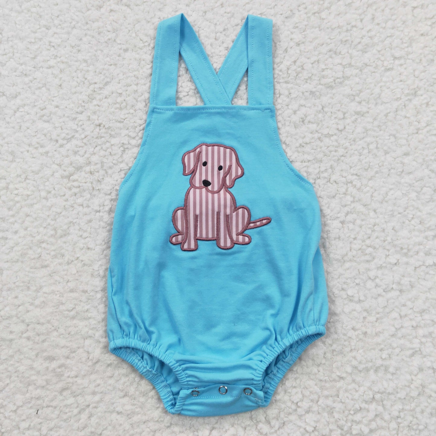 Sibling Baby Girls Boys Embroidery Stripe Dog Shirt Shorts Clothes Sets