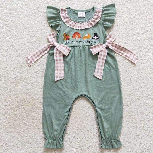 SR0438 Turkey Pie Vinyl Baby Girls Thanksgiving Romper