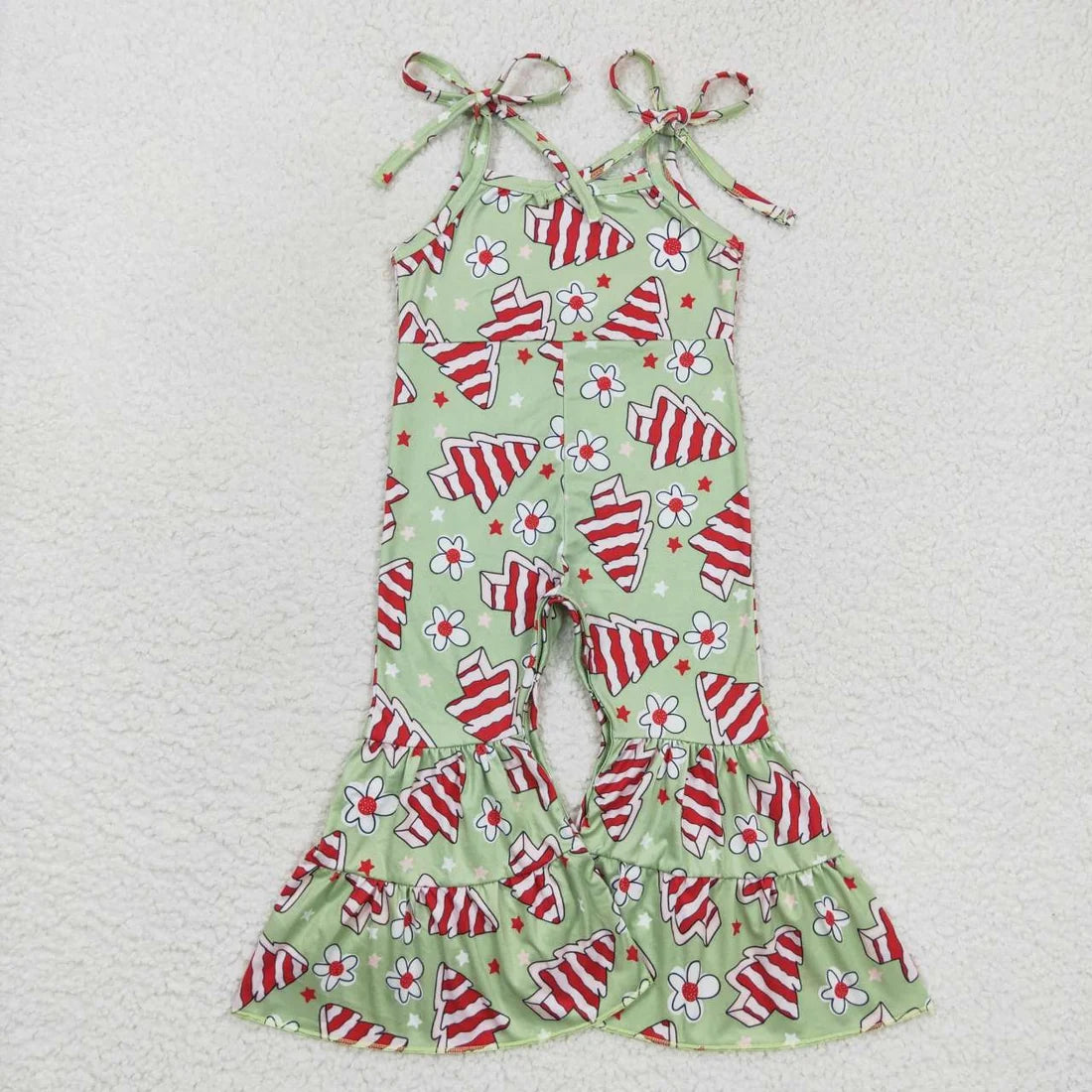 Sibling Baby  Girls Strap Bell Bottom Jumpsuit