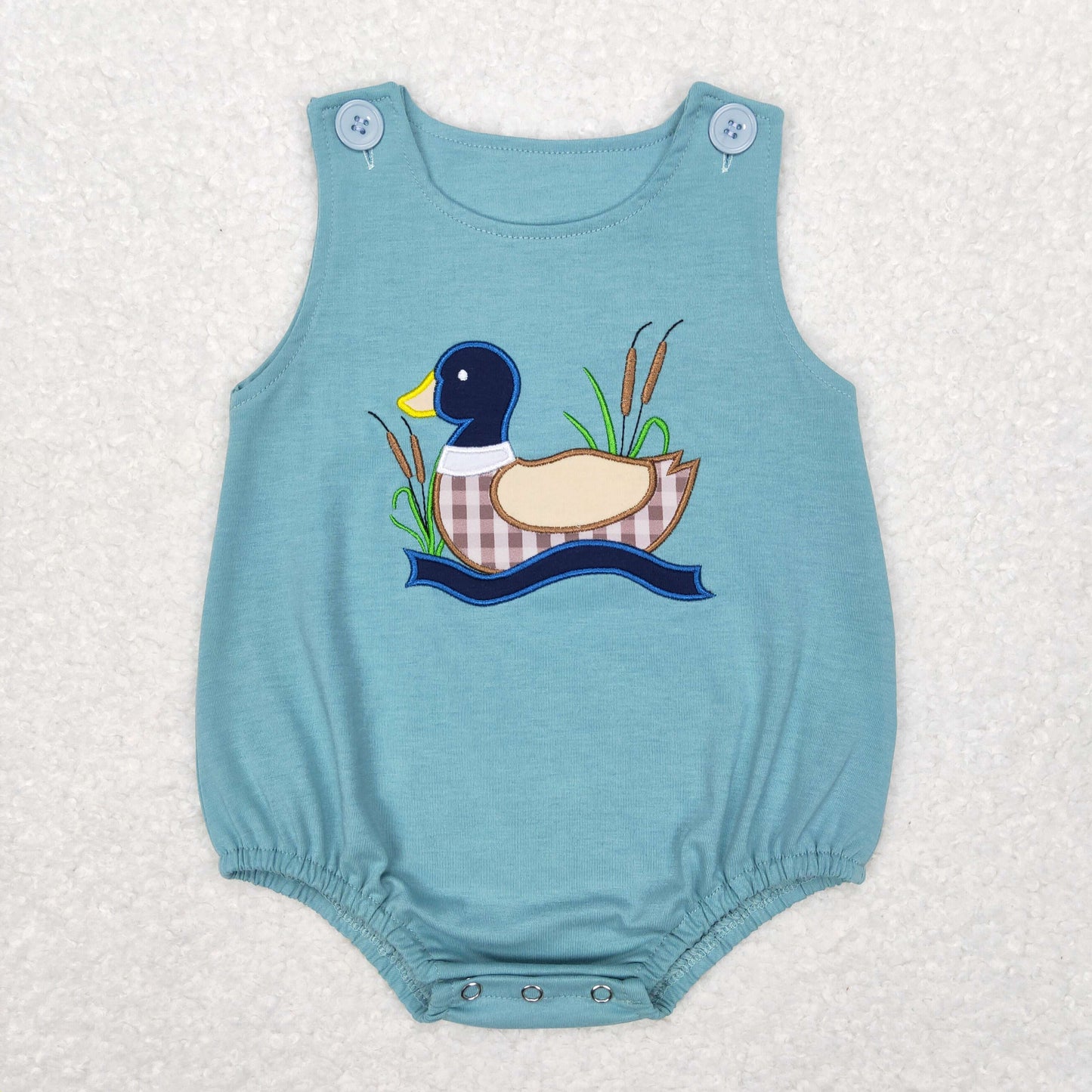 Sibling Baby Boys Embroidery Mallard Duck Top Short  Sets Rompers