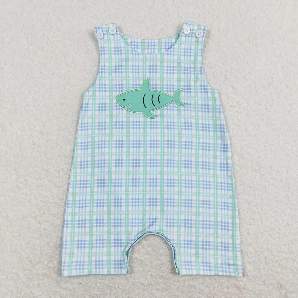 Sibling Embroidery Baby Infant Boys Toddler Sleeveless Rompers