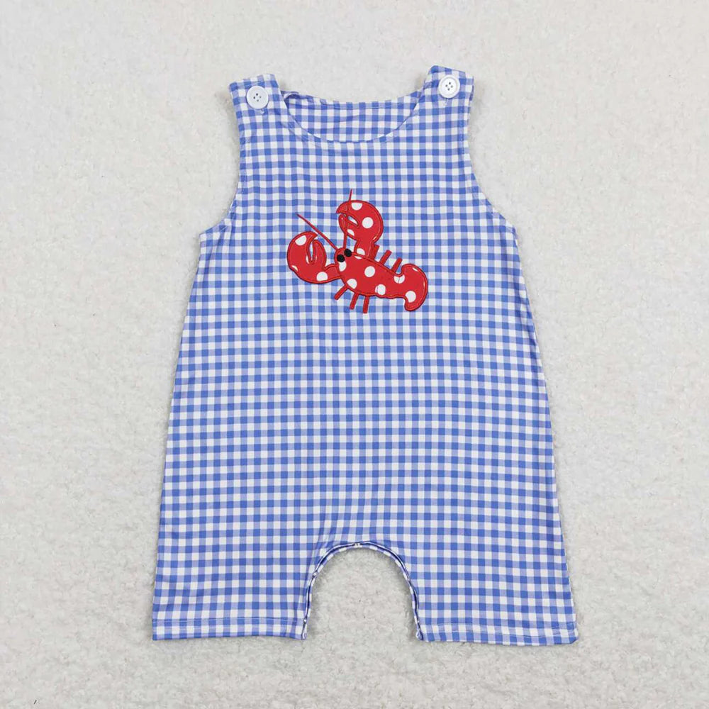 Sibling Embroidery Baby Infant Boys Toddler Sleeveless Rompers