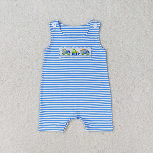 Sibling Embroidery Baby Boys Constructions Rompers Summer Outfits Sets