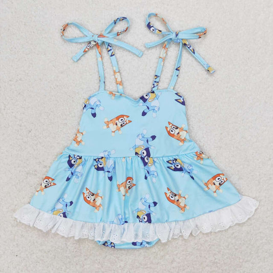 Baby Infant Girls Dogs Straps Bummie Rompers
