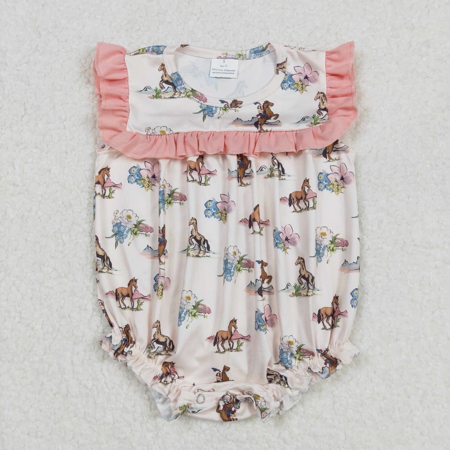 Cowgirls Sibling Matching Outfits - Toddler Girls Jumpsuit+Baby Bubble Romper