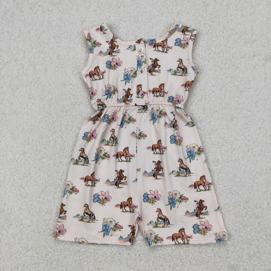 Cowgirls Sibling Matching Outfits - Toddler Girls Jumpsuit+Baby Bubble Romper