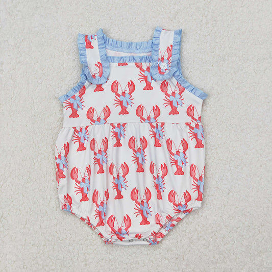 SR2710 Baby Girls’ Crayfish Ruffle Sleeveless Romper