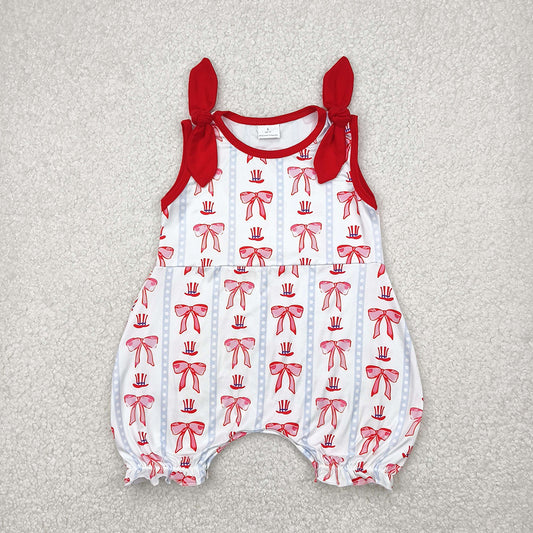 SR2765 Hat Bows Baby Girls 4th of July Romper