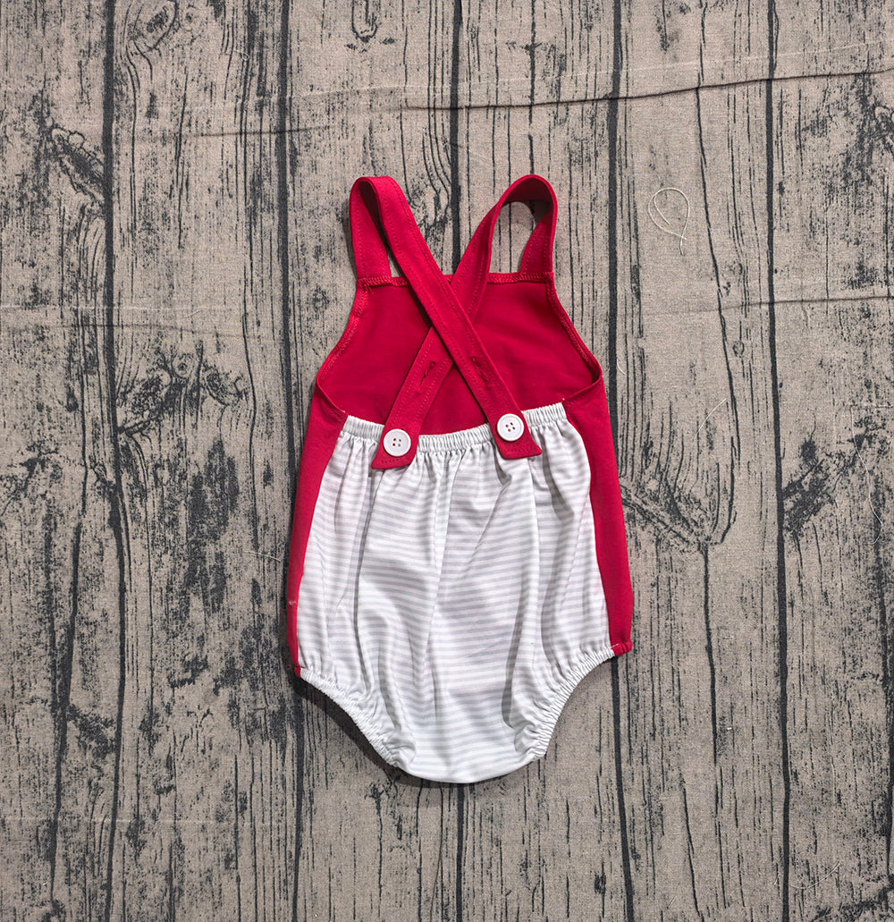 SR2849  Preorder Baby Bicycle Print Baby Boys Strap Romper