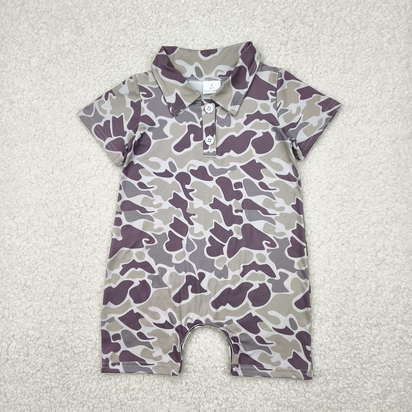 Baby Boys Sibling Hunting Camo Short Sleeve Shirt Romper