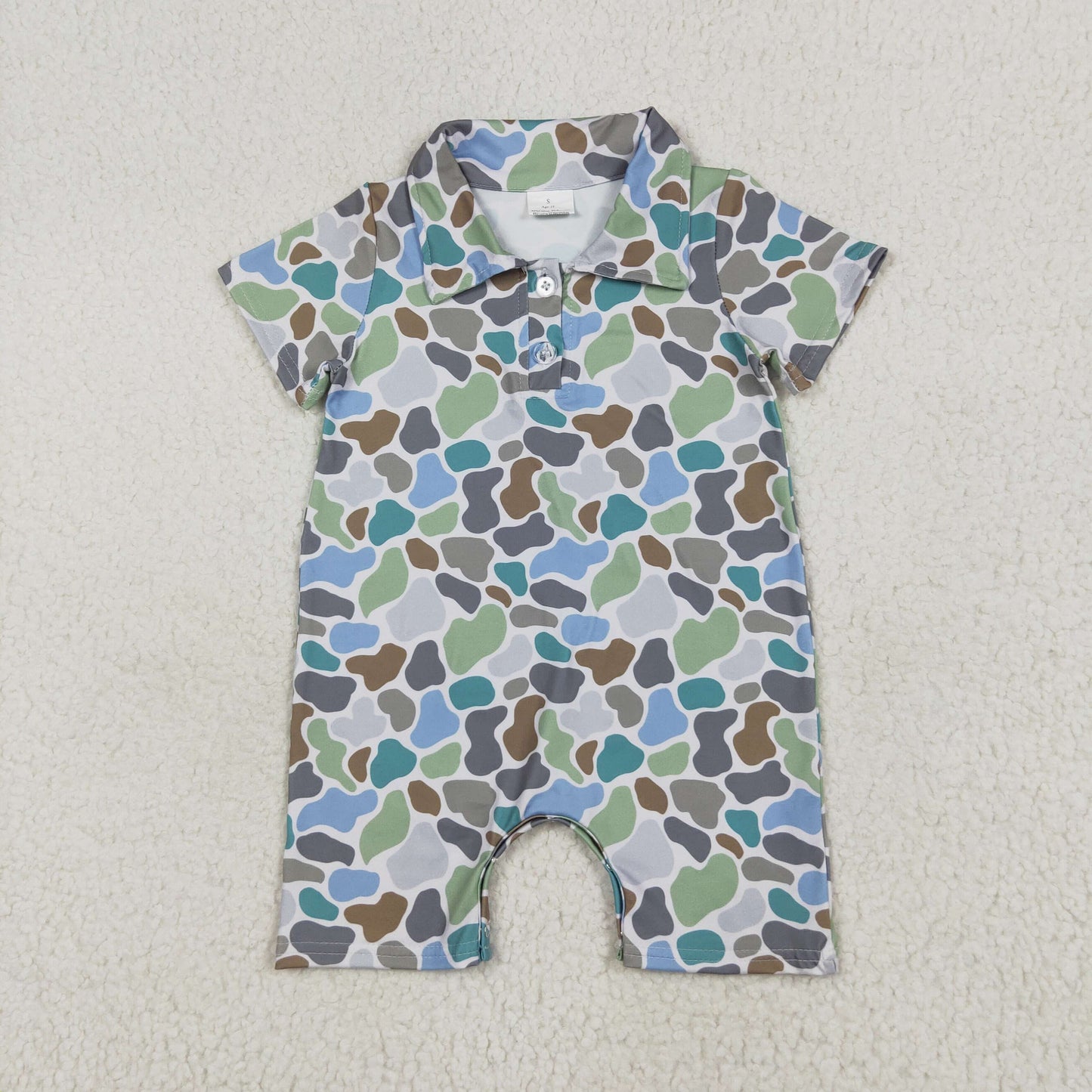 Baby Boys Sibling Hunting Camo Short Sleeve Shirt Romper