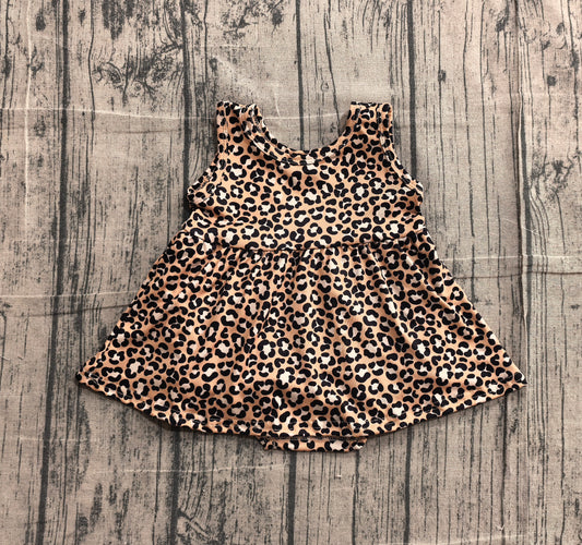 Baby Girls Leopard Sleeveless Bubble Romper With Romper Preorder