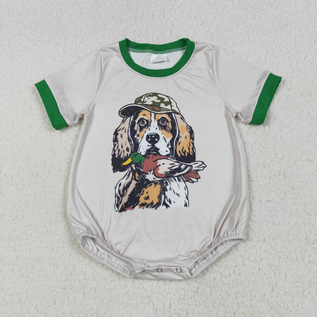 Sibling Baby Boys Short Sleeve Dogs Ducks Hunting Rompers
