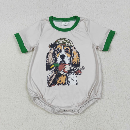 Sibling Baby Boys Short Sleeve Dogs Ducks Hunting Rompers