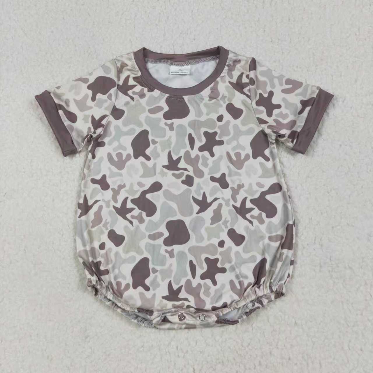 Sibling Baby Boys Hunting Camo Short Sleeve Bubble Romper