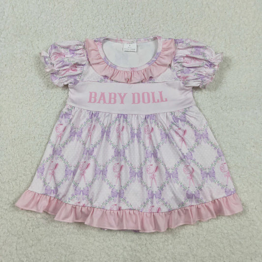 Sibling Baby Girls Baby Doll Flowers Bows Checked Collar Tunic Ruffle Rompers