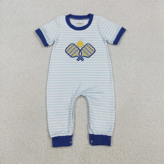 Sibling Baby Boys Short Sleeve Embroidery Pant Hunting Team Rompers